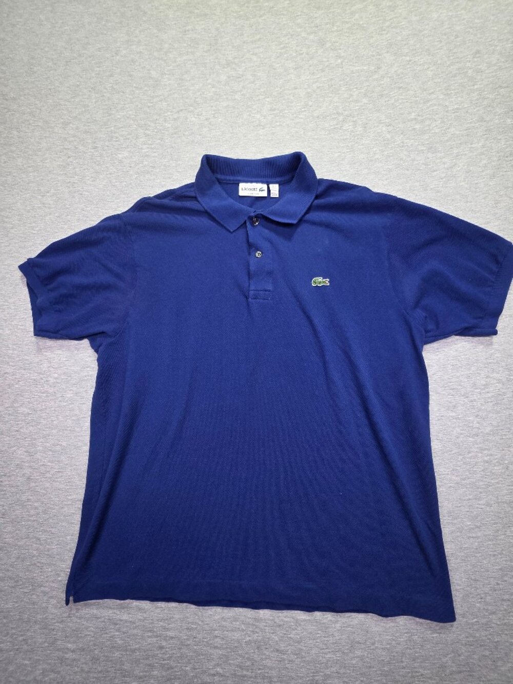 Lacoste Classic Fit Men's Polo Shirt XXL FR7 Navy Blue Short Sleeve Croc Logo